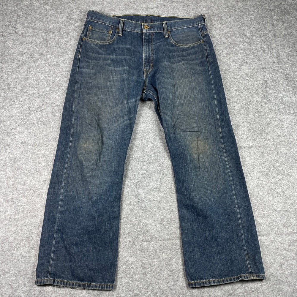 Levis Jeans Mens 36x30 Blue 569 Loose Straight Leg Baggy Dark Wash Faded Pants